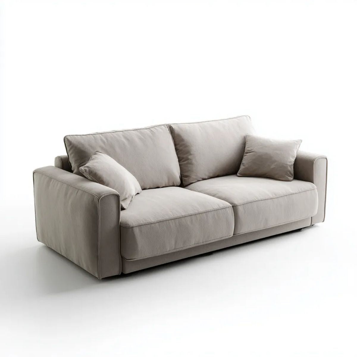 Trzyosobowa sofa z tkaniny jasnoszara 220 × 95 × 85 cm