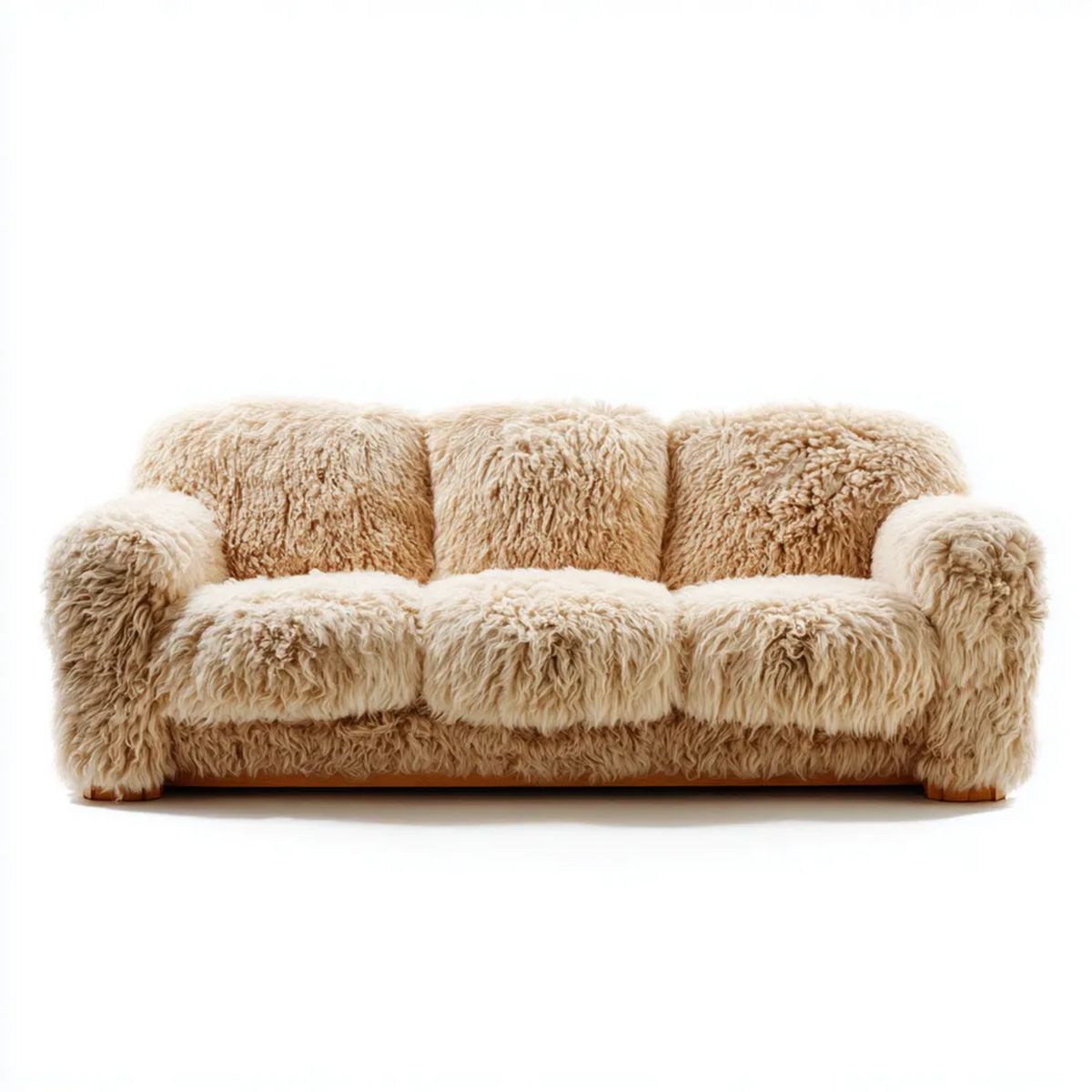Beżowa sofa trzyosobowa z tapicerką z poliestru 180 x 90 x 82 cm