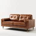 2-osobowa sofa ze skóry syntetycznej PU brązowa, 170 × 88 × 86 cm