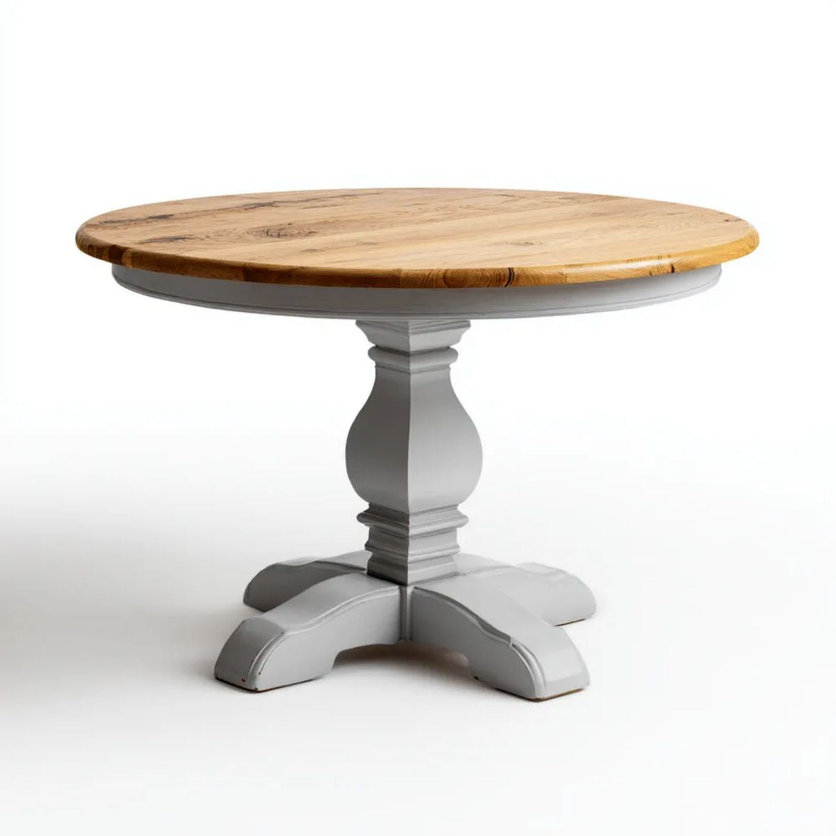 Okrągły stół do jadalni z drewnianym blatem, szary MDF, Ø120 cm, wys. 75 cm