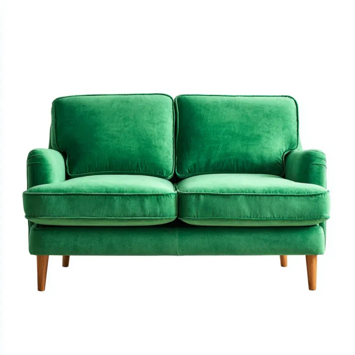 Zielono-brązowa dwuosobowa sofa z poliestru 140 x 80 x 85 cm