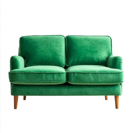 Zielono-brązowa dwuosobowa sofa z poliestru 140 x 80 x 85 cm
