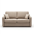 Beżowa sofa dwuosobowa z tapicerką poliestrową 160 x 90 x 85 cm