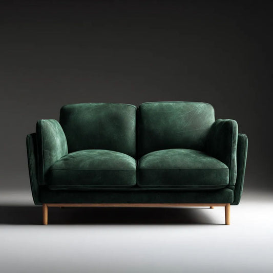 Dwuosobowa sofa aksamitna, ciemnozielona, 160 x 85 x 82 cm