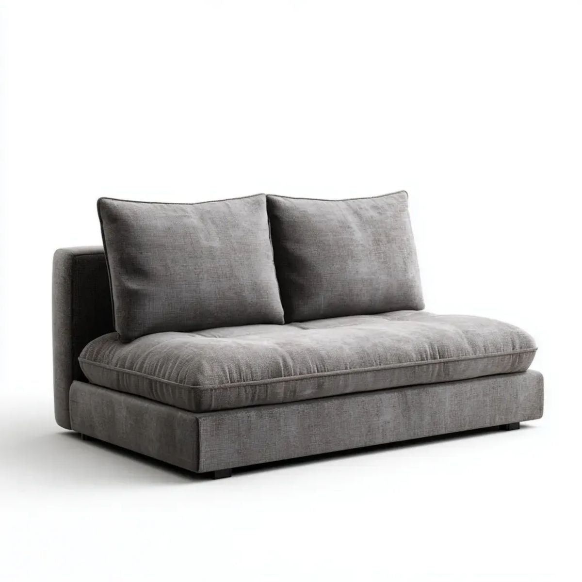 Dwuosobowa sofa z poliestru 160 x 95 x 82 cm szaro-czarna