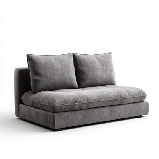 Dwuosobowa sofa z poliestru 160 x 95 x 82 cm szaro-czarna