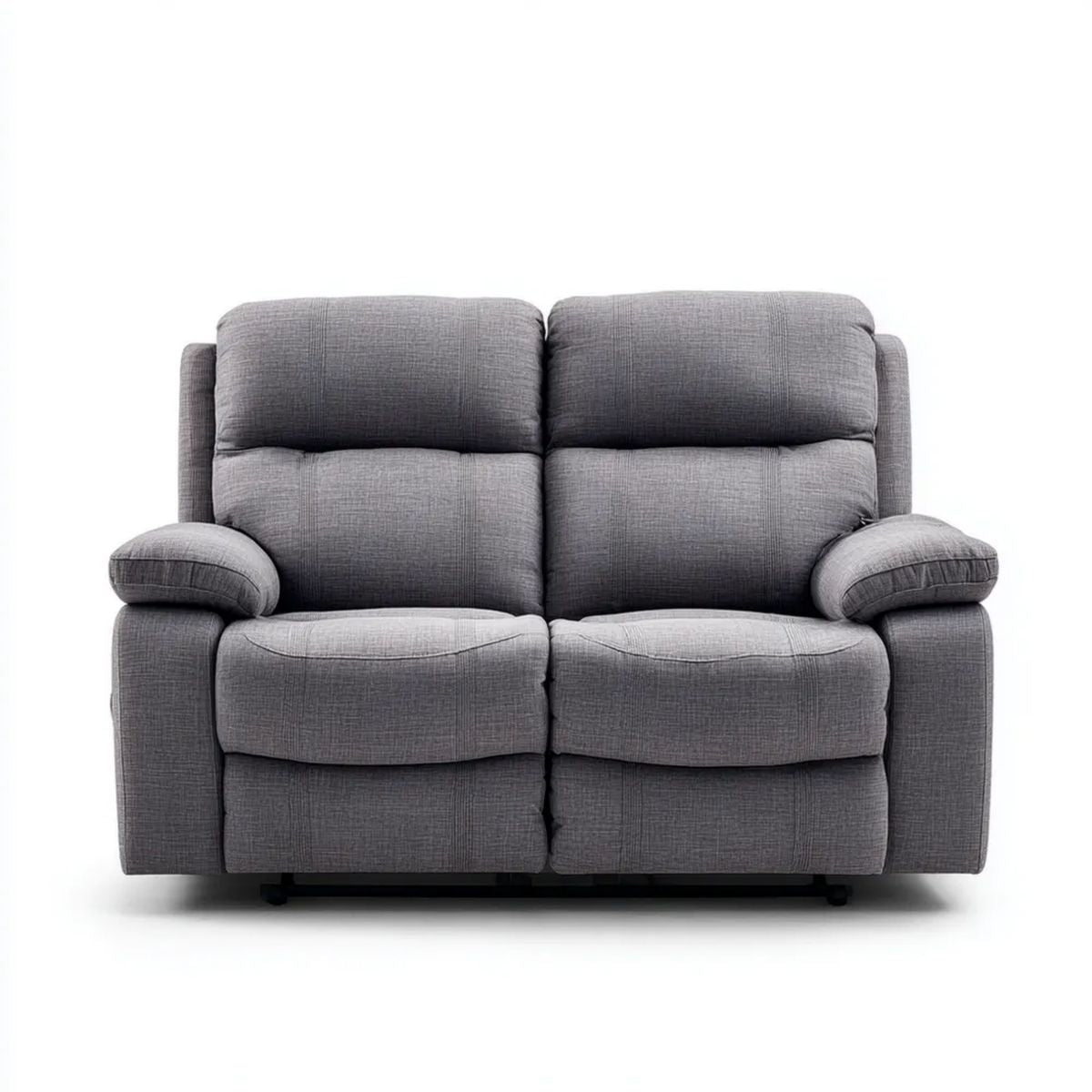 Szara dwuosobowa sofa rozkładana z tapicerką poliestrową, 150 x 95 x 102 cm