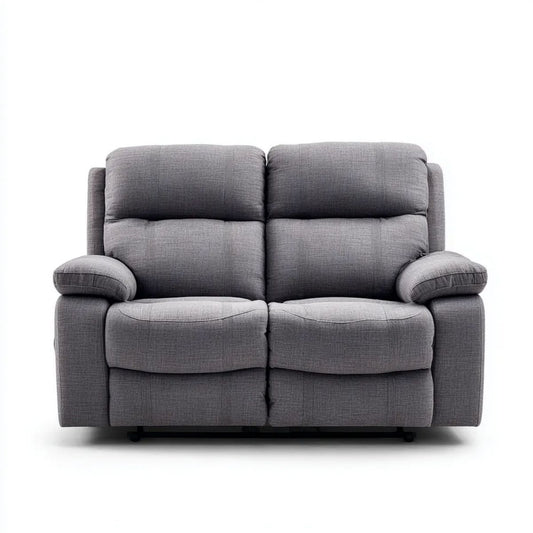 Szara dwuosobowa sofa rozkładana z tapicerką poliestrową, 150 x 95 x 102 cm